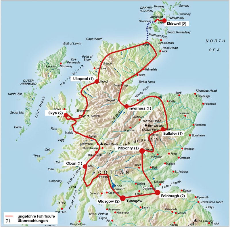 Schottland 14 Tage individuell - ELK TOURS - Schottlands Nordseeküste Von Den Shetlands Bis Edinburgh